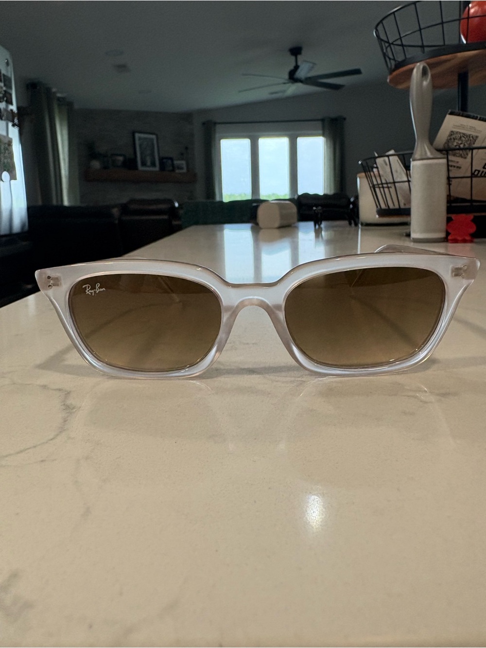 Ray-Ban Zaya Bio based White Frame with Brown Lens
